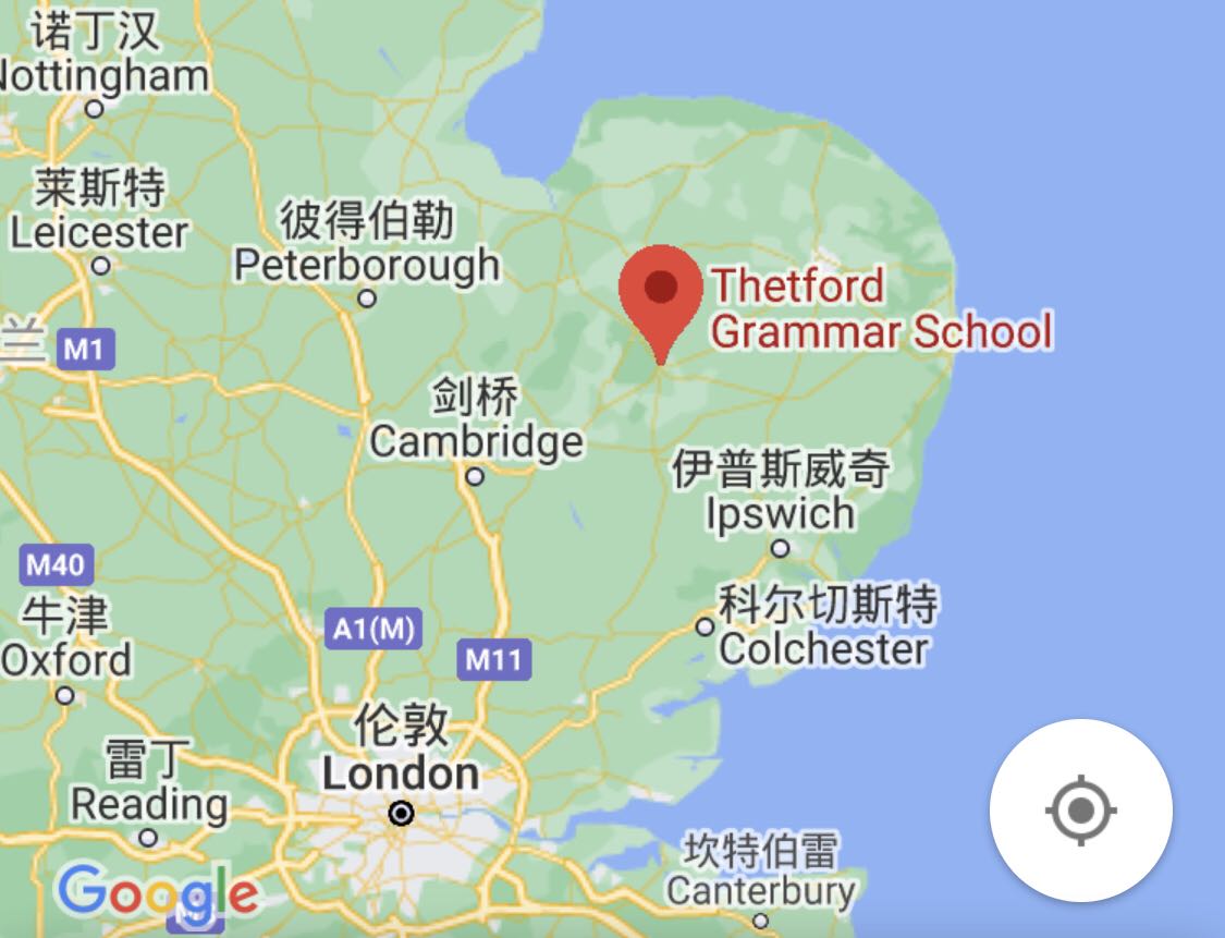 英国千年名校：赛特福特文法学校Thetford Grammar School 地址位置